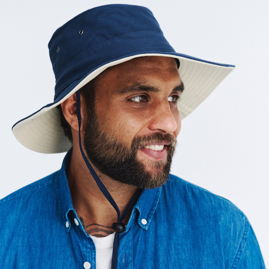 Cancer Council Alan Cricket Hat - Navy/Beige