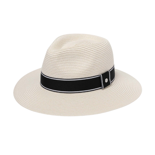 Canopy Bay by Deborah Hutton Chicago Golf Fedora - Ivory/Black