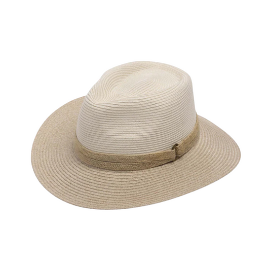 Canopy Bay by Deborah Hutton Parsley Bay Fedora - Ivory/Mixed Camel