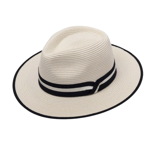 Canopy Bay by Deborah Hutton Windsor Fedora - Ivory/Navy