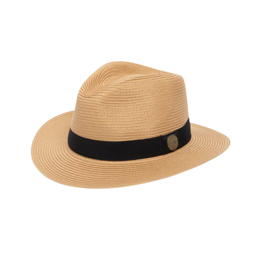 Evoke Flexibraid Phoenix Unisex Fedora - Caramel/Black