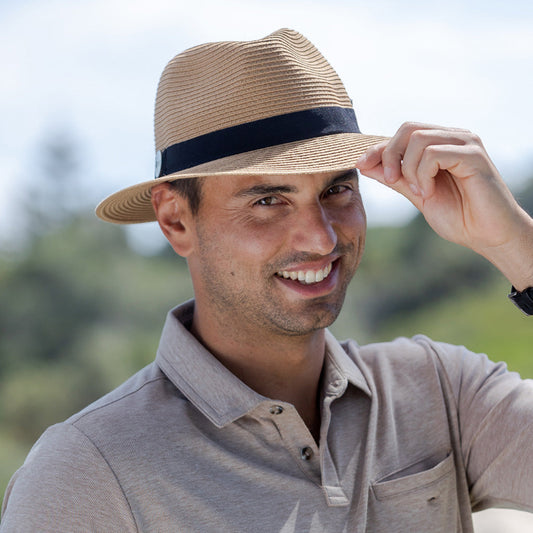 Evoke Unisex Reef Fedora - Caramel