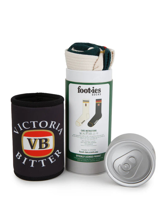 Footies VB Retro Stubby Holder & Sneaker Socks 2 Pack Bundle - Green