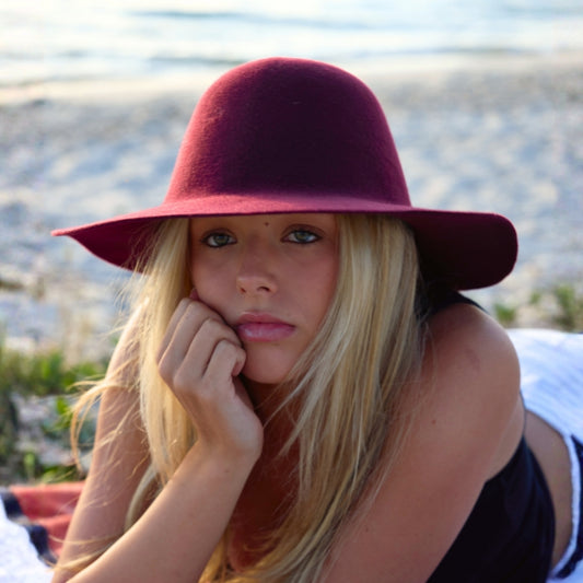 GC Hats Hillbilly Nomad Wool Felt Hood Hat - Merlot