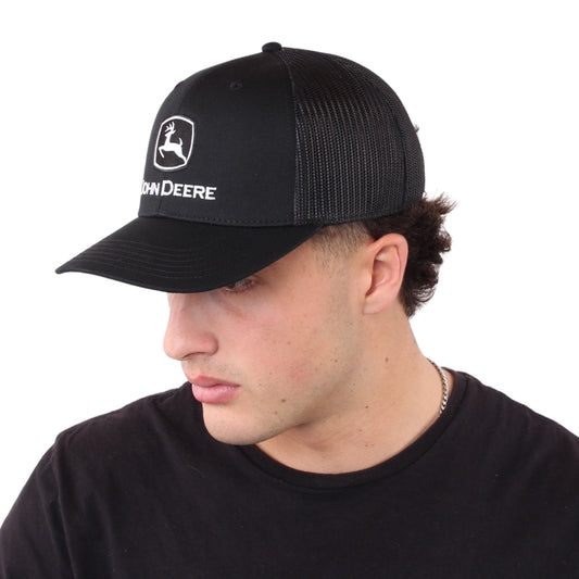 John Deere Trademark Logo Trucker Mesh Cap - Black