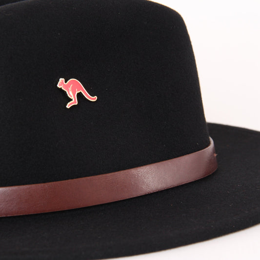 Kangaroo Hat Pin - Burnt Red
