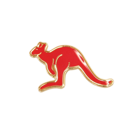 Kangaroo Hat Pin - Burnt Red