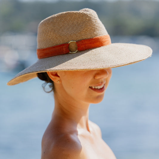 Tina M Copenhagen Luna Wide Brim Fedora - Natural