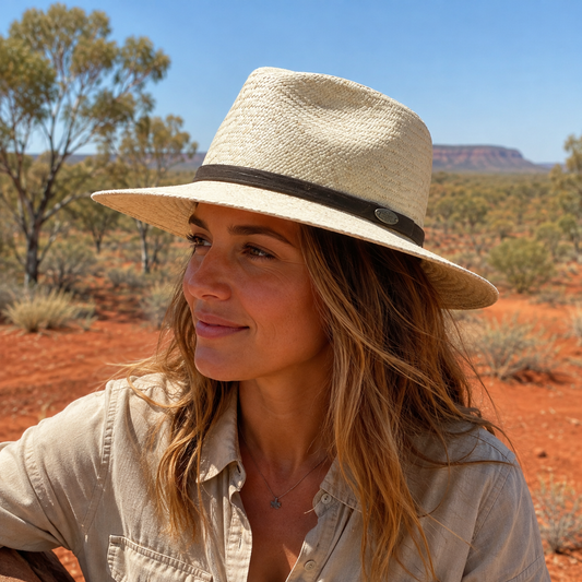 Melbourne Hats Outback Fine Raffia Safari - Natural