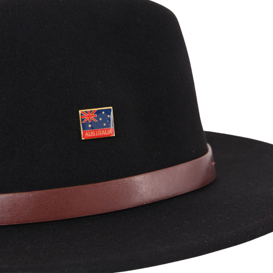 Mini Australian Flat Hat Pin - Red/Blue