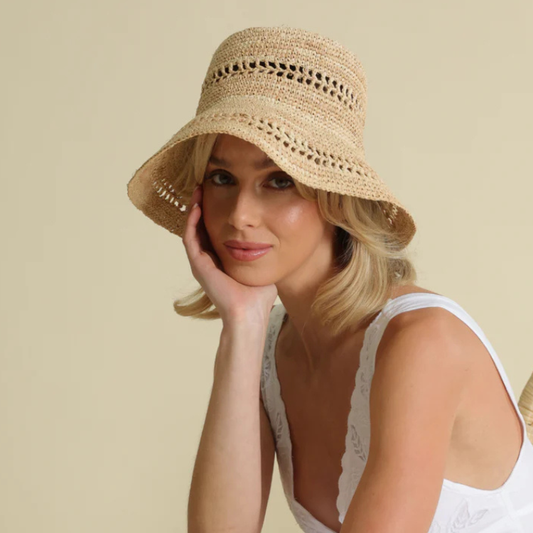 Morgan & Taylor Naia Crochet Bucket - Natural