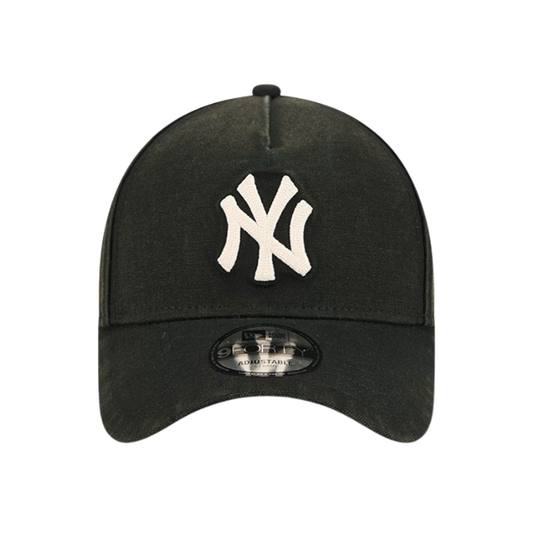 New Era New York Yankees 9FORTY A Frame - Black Washed Canvas