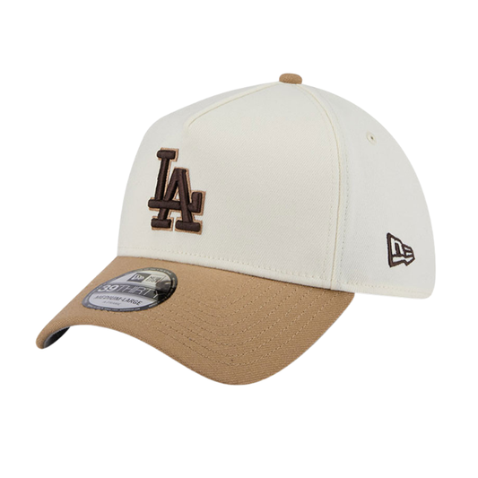 New Era Los Angeles Dodgers 39THIRTY A Frame - Chrome White/Sand