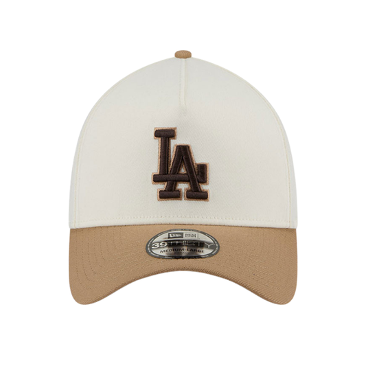 New Era Los Angeles Dodgers 39THIRTY A Frame - Chrome White/Sand