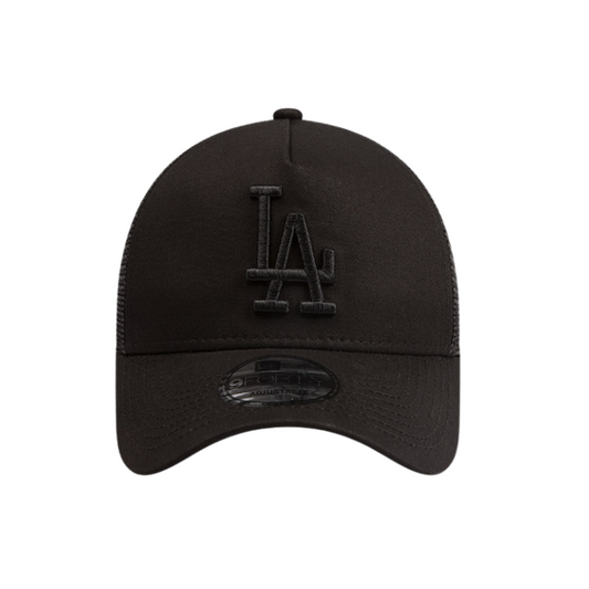 New Era Los Angeles Dodgers 9FORTY A Frame Trucker Cap - Black/Black