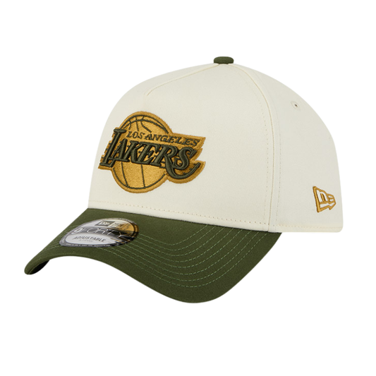 New Era Los Angeles Lakers 9FORTY A Frame - Chrome White/Metallic Script