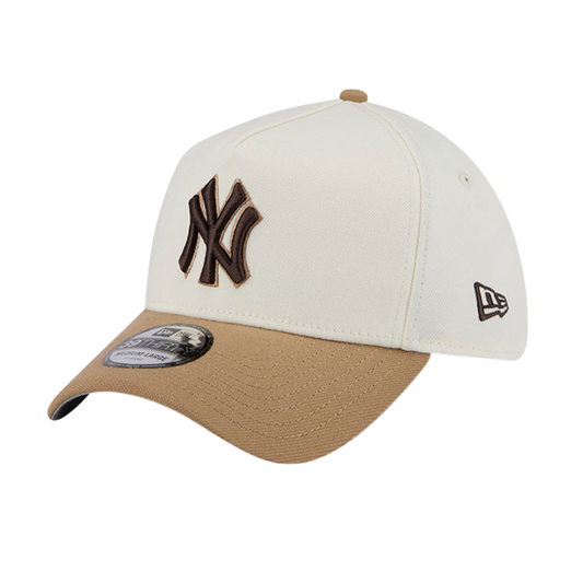 New Era New York Yankees 39THIRTY A Frame - Chrome White/Sand