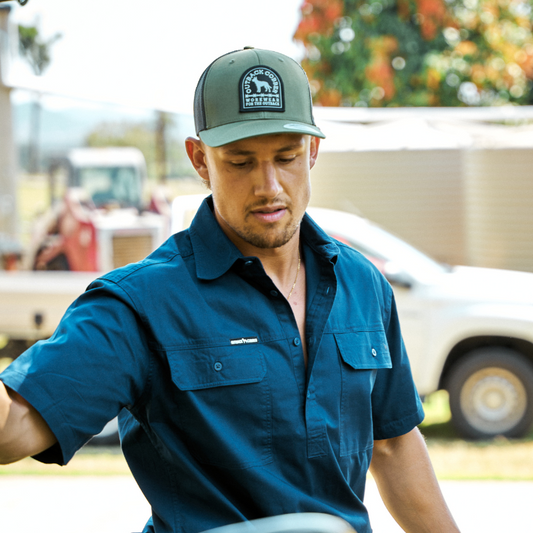 Outback Cobber Mitchell Trucker Cap - Army Green/Black