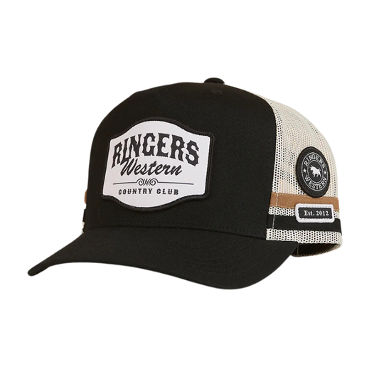 Ringers Western Country Club Deep Fit Trucker Cap - Black