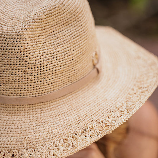 Sundaise Charlotte Crochet Fedora - Natural