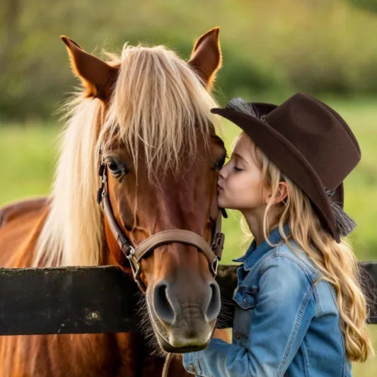 Avenel Kids The Wrangler Australian Wool Cowboy Hat - Brown