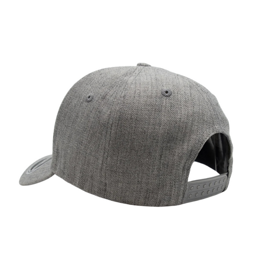 UFLEX 5 Panel Snapback Curved Cap - Grey Melange