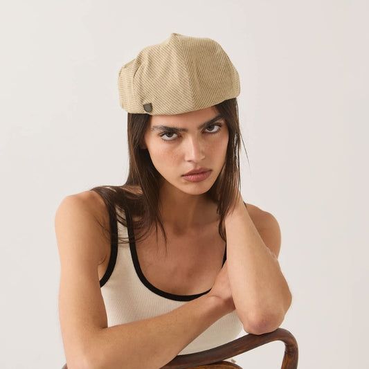 Brixton Hooligan Snap Cap - Khaki Stripe/Washed Black