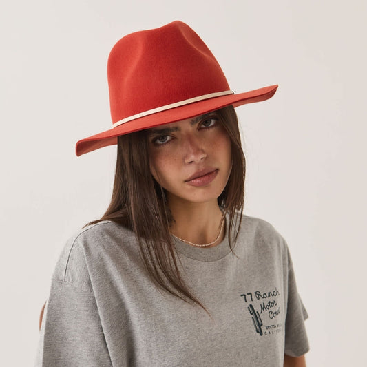 Brixton Wesley Fedora - Red Earth/Wax Paper