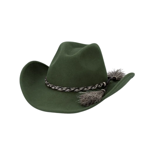 Avenel Kids The Wrangler Australian Wool Cowboy Hat - Olive