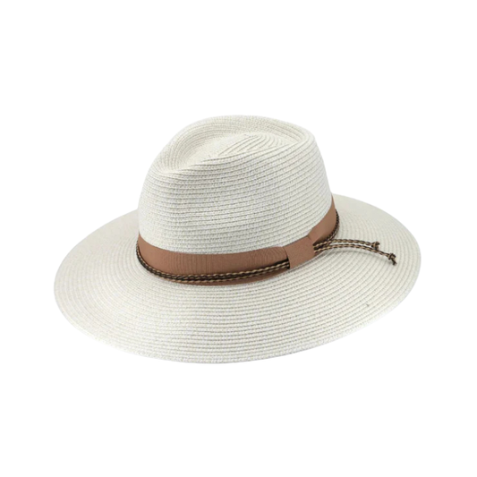 Tina M Copenhagen Bahama Fedora - Ivory/Nutmeg
