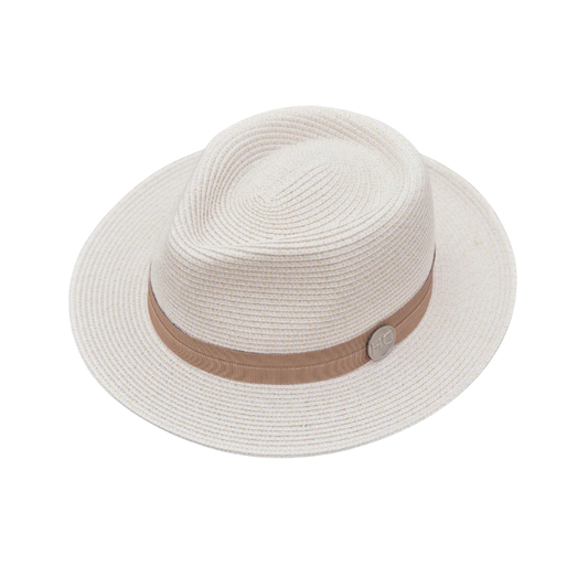 Canopy Bay by Deborah Hutton Pinehurst Golf Fedora - Ivory/Dark Taupe