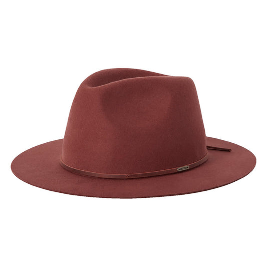 Brixton Wesley Fedora - Dark Brick/Dark Brick