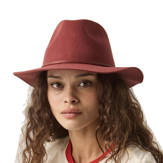 Brixton Wesley Fedora - Dark Brick/Dark Brick