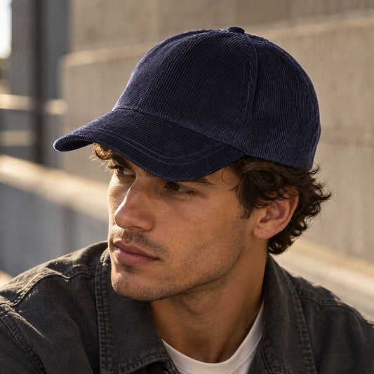 Mossant Paris Remi Corduroy Cap - Midnight Navy