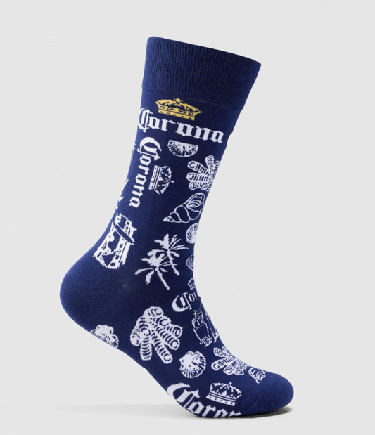 Footies Corona Outline Socks - Navy