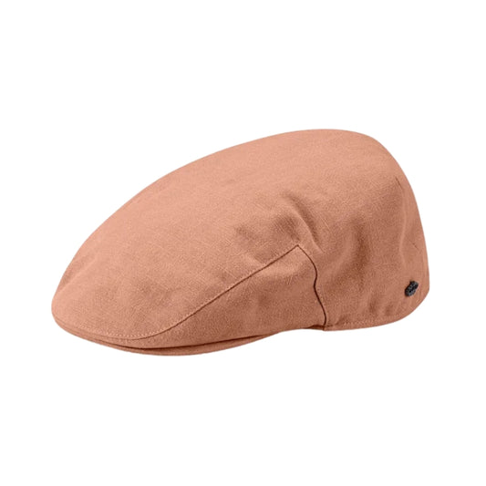 Avenel Finch Linen Cotton Flat Cap - Clay