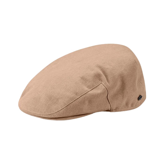 Avenel Finch Linen Cotton Flat Cap - Taupe