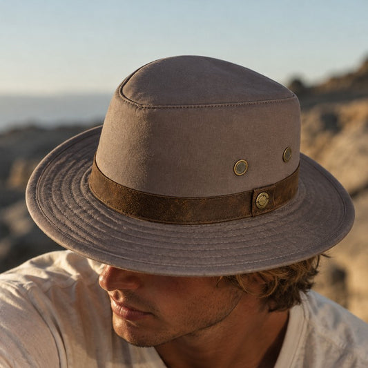 Avenel Grayson Cotton Twill Wanderer - Brown (Small Brim)