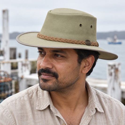 Barmah 1054 KH Khaki Drover Allover Canvas Hat