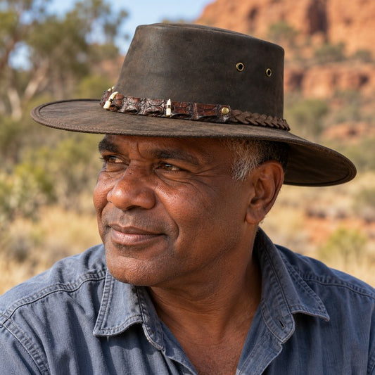 Barmah 1033SC Outback 3 Croc Teeth Crocodile Hat - Brown