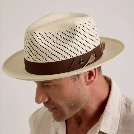 Avenel Taj Vented Fedora Hat - Ivory