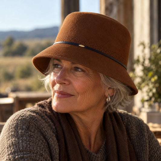 Mossant Paris Elodie Wool Bucket - Saddle Brown