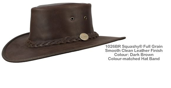 Barmah 1026BR Squashy Full Grain Leather Hat - Brown
