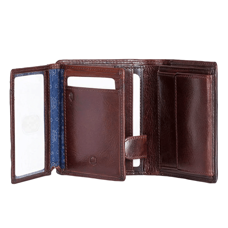 Jekyll & Hide Leather Billfold Wallet With ID Window - Coffee
