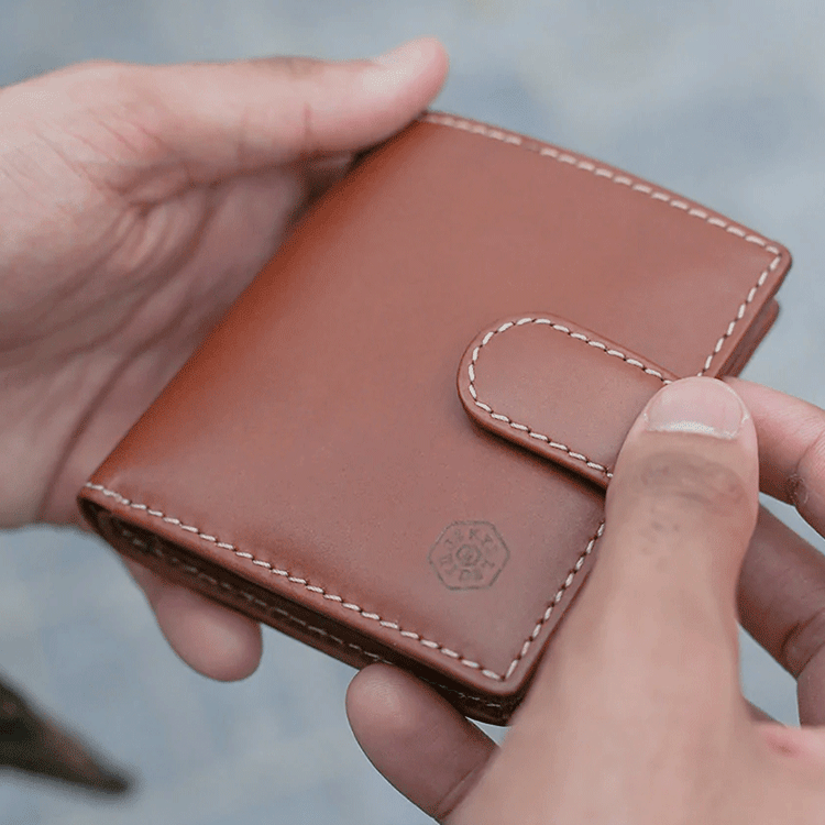 Jekyll & Hide Tri Fold Wallet with Coin and Tab - Clay