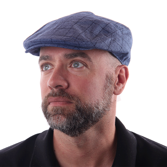 Avenel of Melbourne Dutton Check Summer Ivy Cap - Blue
