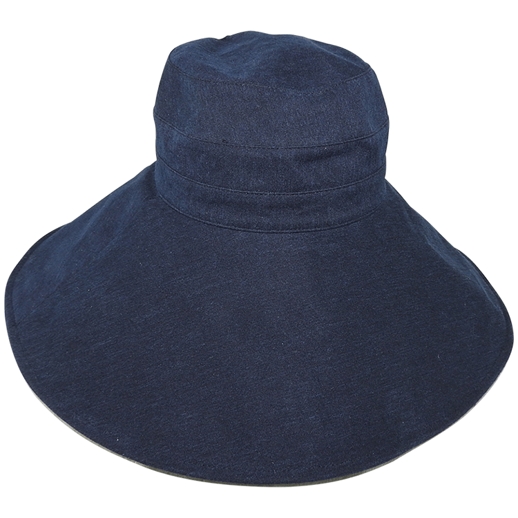 Avenel Shapeable Wide Brim Hemp Hat - Navy