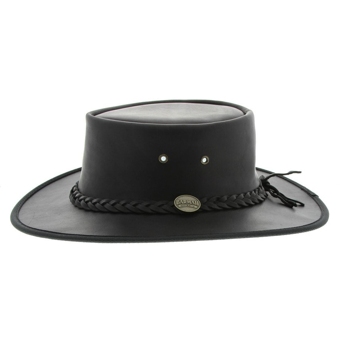 Barmah 1026BL Squashy Full Grain Leather Hat - Black