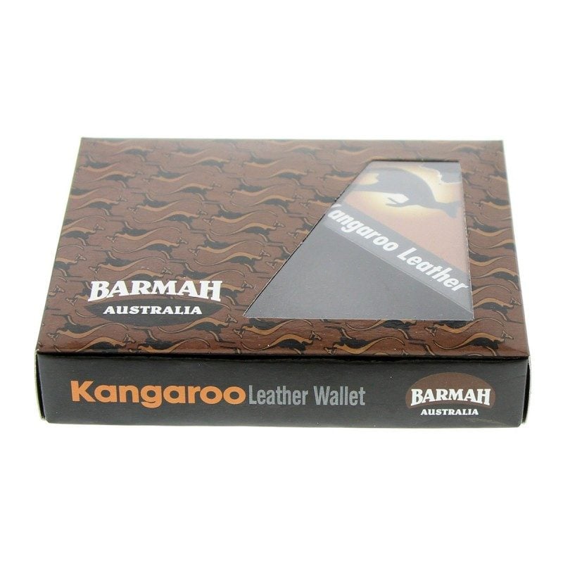 Barmah Kangaroo Leather 1 Fold Wallet - Black