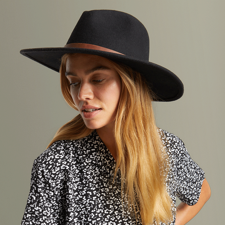 Felt Fedora Hat Black Brixton Field X Hat Black Hat Hipster Wide
